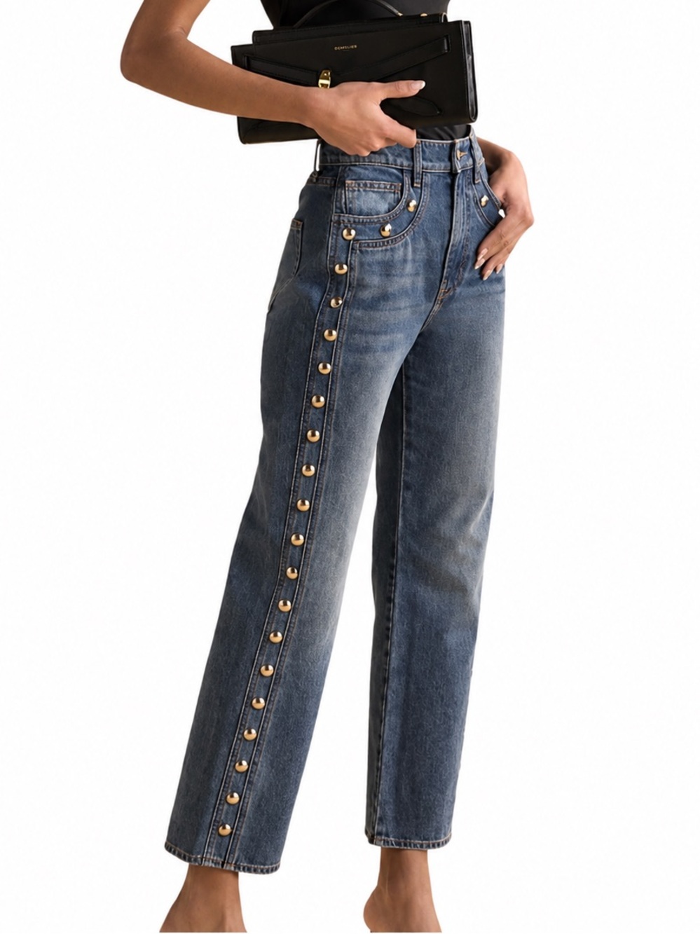 VERONICA BEARD Dylan Studded High Rise Ankle Jeans | Size 25 | NWT